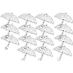 Foto van 15 stuks paraplu transparant plastic paraplu'ss 100 cm - doorzichtige paraplu - trouwparaplu - bruidsparaplu - stijlvol -