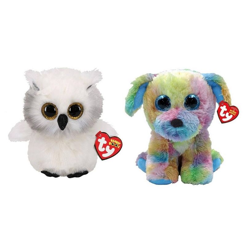 Foto van Ty - knuffel - beanie boo's - ausitin owl & max dog