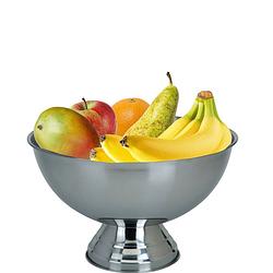Foto van Fruitschaal/fruitmand op voet - rvs - zilverkleurig - 39 x 24 cm - fruitschalen