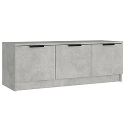 Foto van The living store tv-kast - betongrijs - 102 x 35 x 36.5 cm - stevig bewerkt hout