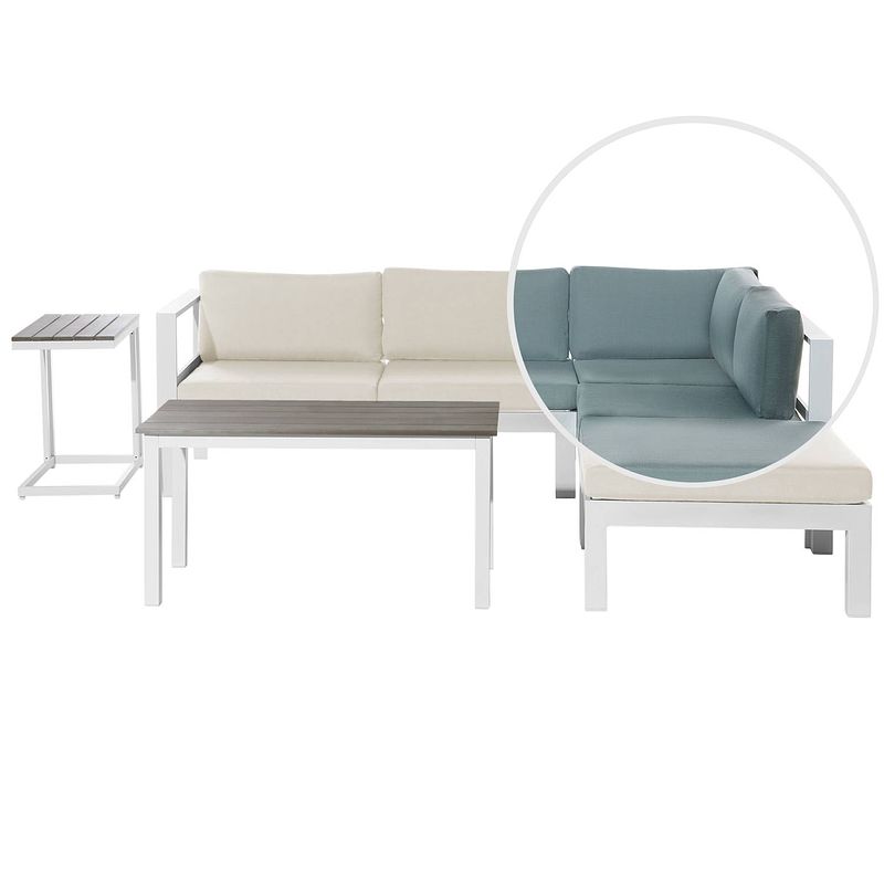 Foto van Beliani messina - loungeset-wit-aluminium