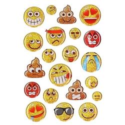 Foto van Glitter smileys stickervel 15 stuks - stickers