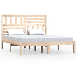 Foto van The living store bedframe grenenhout - 195.5 x 126 x 100 cm - onbehandeld - geschikt voor 120 x 190 cm matras -