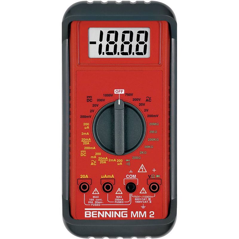 Foto van Benning benning044028 multimeter digitaal cat ii 1000 v, cat iii 600 v weergave (counts): 2000