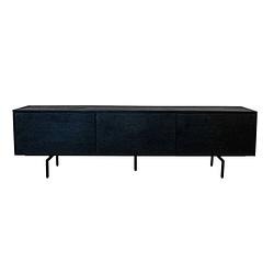 Foto van Giga meubel - tv-meubel 160cm - zwart mangohout - 160x40x45cm