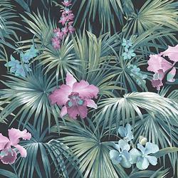 Foto van Noordwand behang tropical flowers groen