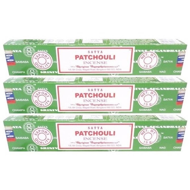 Foto van 3x nag champa wierook patchouli 15 gram - wierookstokjes