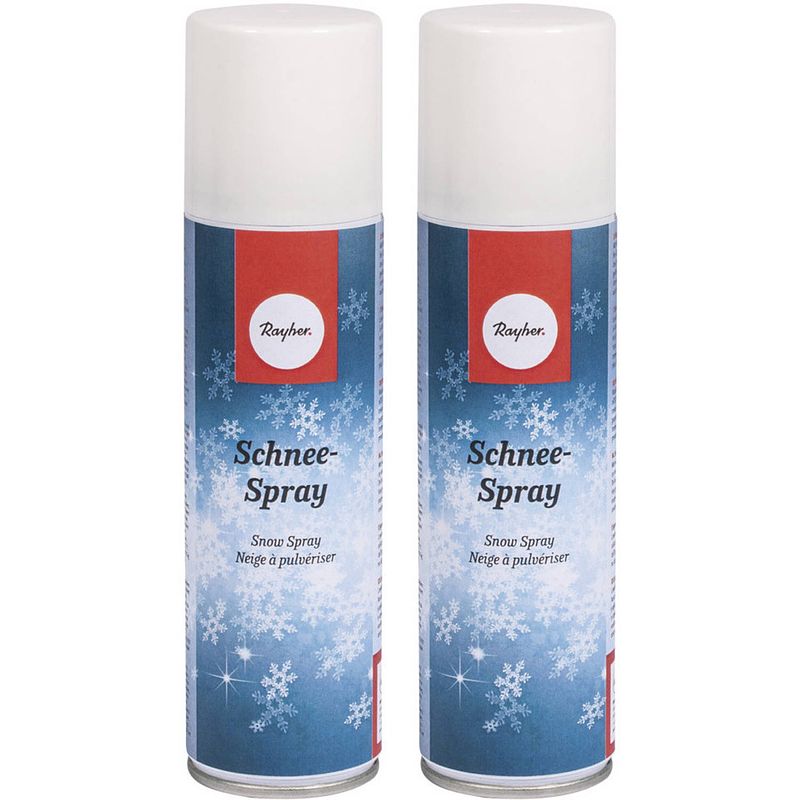 Foto van 2x sneeuwsprays/sneeuw spuitbussen 150 ml - decoratiesneeuw