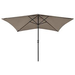 Foto van The living store parasol - universeel inhakend - polyester - 200x300x247 cm - taupe