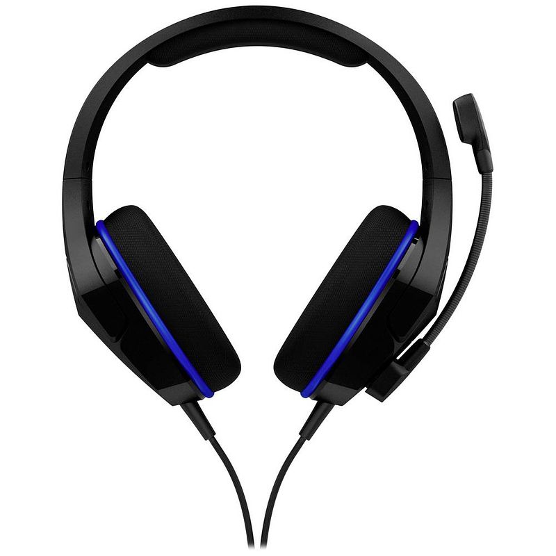 Foto van Hyperx cloud stinger core ps4 headset over ear headset kabel gamen zwart/blauw volumeregeling, microfoon uitschakelbaar (mute)