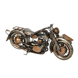 Foto van Clayre & eef decoratie miniatuur motor 32*11*14 cm zilverkleurig metaal miniatuur motor decoratie modelmotor