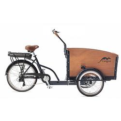 Foto van Cangoo bakfiets groovy bakfiets 24 inch 42 cm unisex 6v v-brakes donkerblauw/bruin