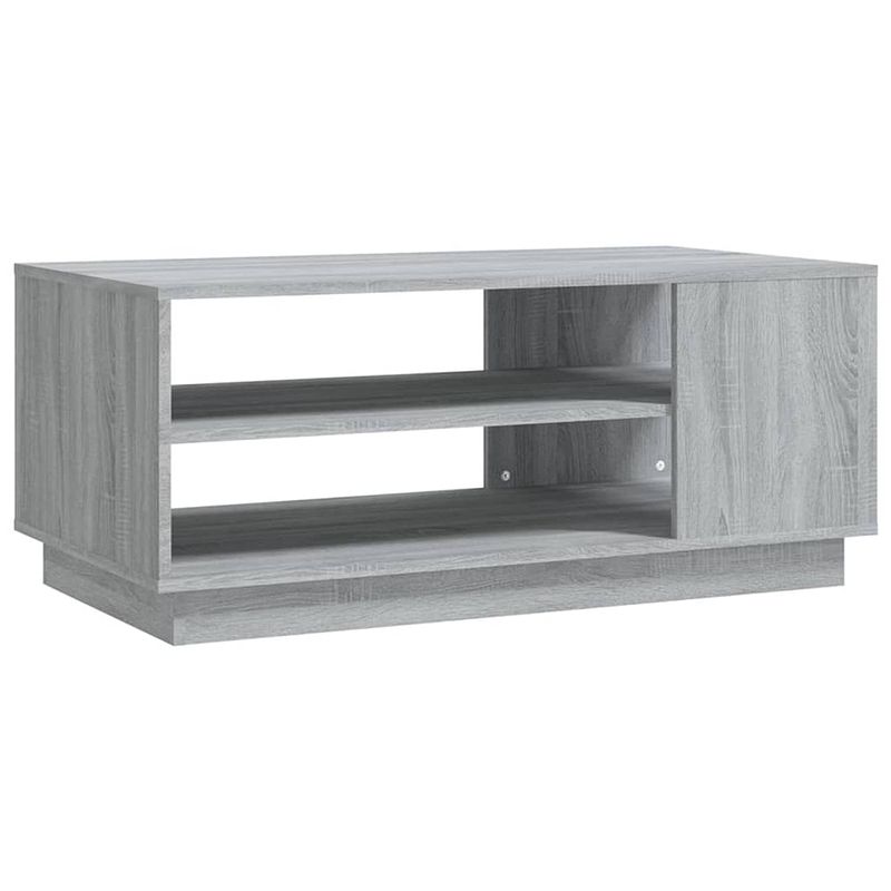 Foto van The living store banktafel - grijs sonoma eiken - 102 x 55 x 43 cm - opbergruimte