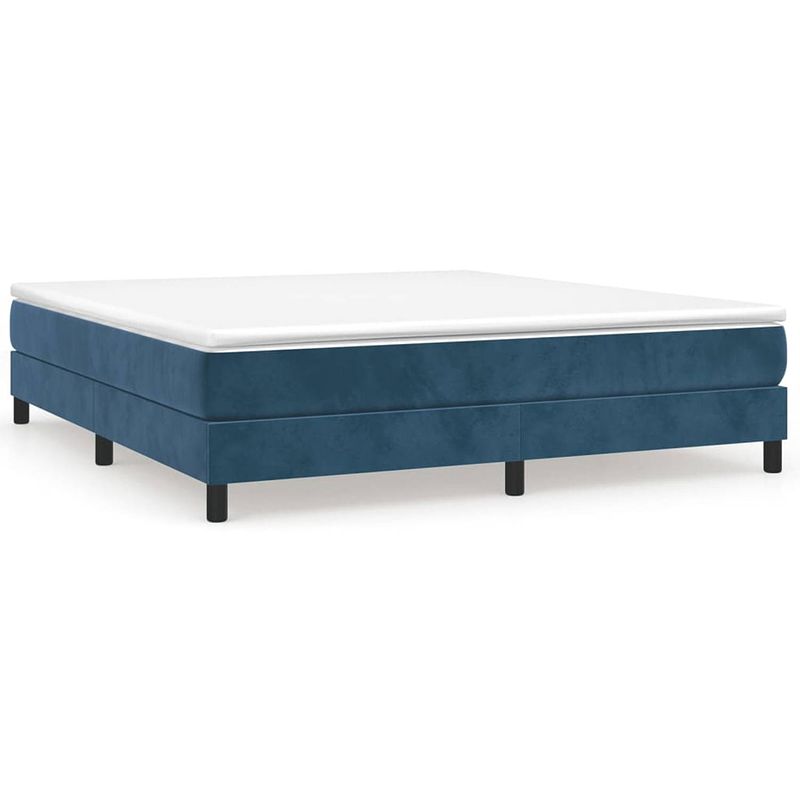 Foto van Vidaxl boxspringframe fluweel donkerblauw 160x200 cm