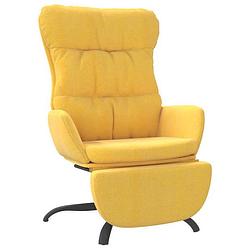 Foto van Vidaxl relaxstoel met voetensteun stof mosterdgeel