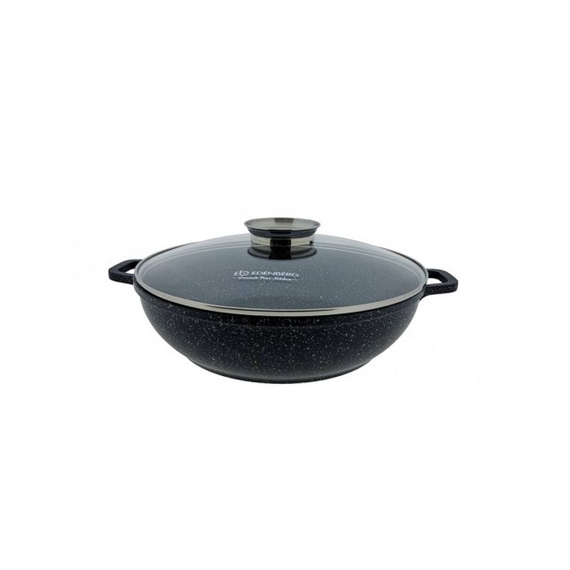 Foto van Edënbërg stonetec line - luxe wokpan - ø 32 cm - 5.5l - 3-laags anti-aanbaklaag