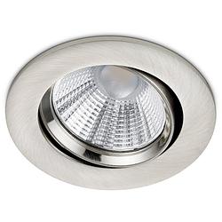 Foto van Led spot - inbouwspot - trion paniro - rond 5w - dimbaar - warm wit 3000k - mat nikkel - aluminium - ø80mm