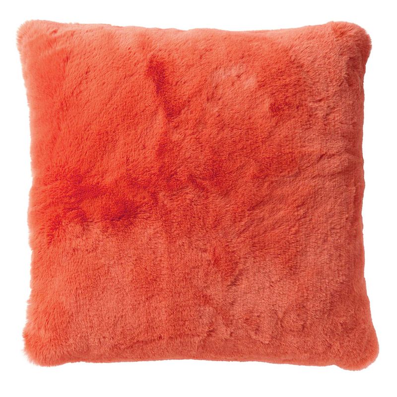 Foto van Dutch decor zaya - sierkussen unikleur coral 45x45 cm - koraalroze - oranje