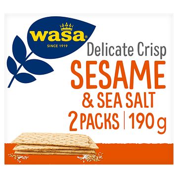 Foto van Wasa delicate crisp sesame & sea salt 190g bij jumbo