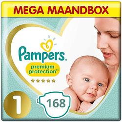 Foto van Pampers premium protection - maat 1 - mega maandbox - 168 luiers
