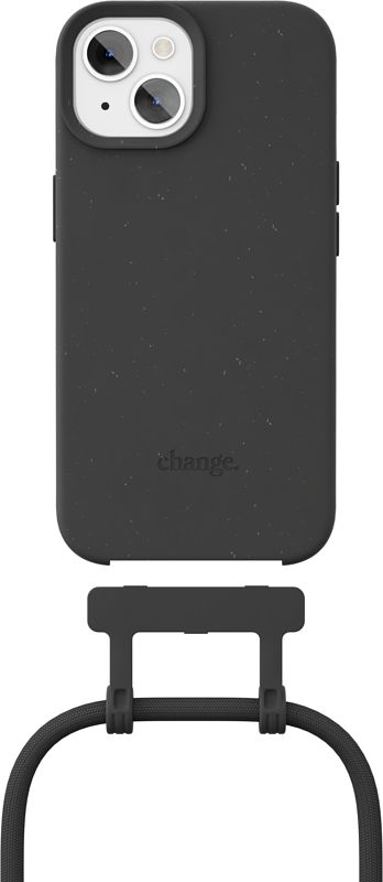 Foto van Change case apple iphone 15 back cover met koord zwart