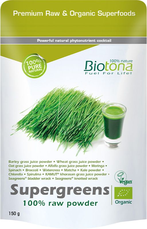 Foto van Biotona supergreens raw poeder