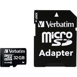Foto van Verbatim micro sdhc 32gb cl 10 adap microsdhc-kaart 32 gb class 10 incl. sd-adapter