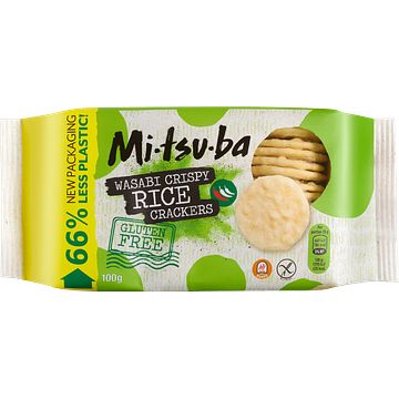 Foto van Mitsuba wasabi crispy rice crackers 100g bij jumbo