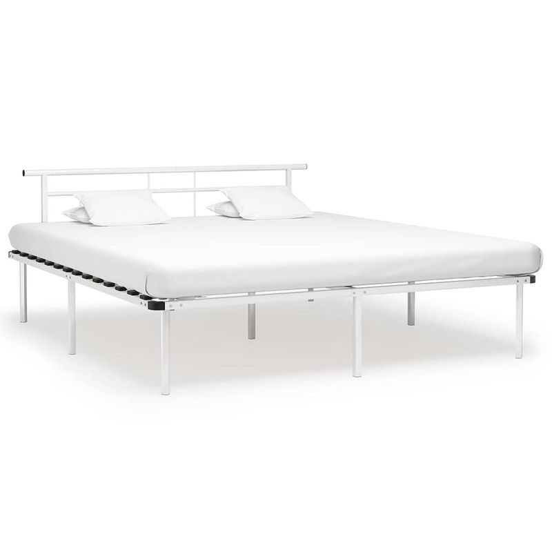 Foto van Vidaxl bedframe metaal wit 180x200 cm