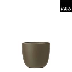 Foto van Mica decorations - tusca pot rond groen h13xd13,5 cm i