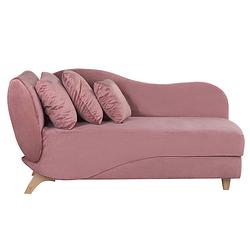 Foto van Beliani meri - chaise longue-roze-fluweel