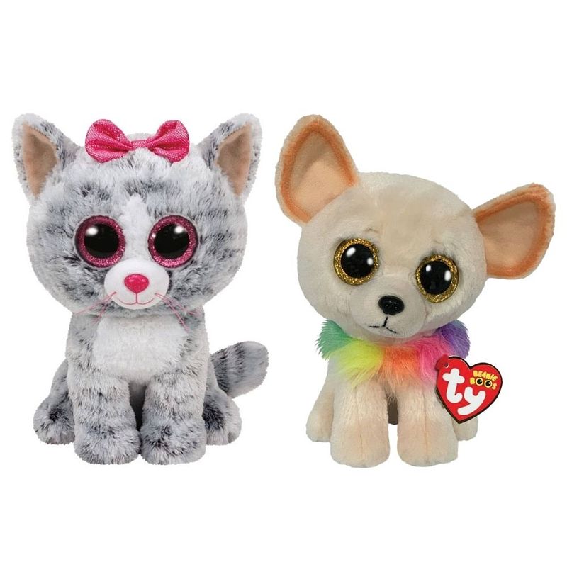 Foto van Ty - knuffel - beanie buddy - kiki cat & chewey chihuahua