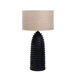 Foto van Giga meubel - tafellamp zwart - 40cm - hout - tafellamp martina