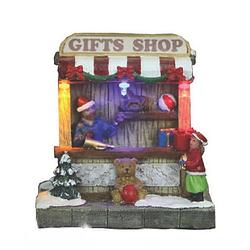 Foto van Stop & look kerstwinkel gifts shop 10,5 x 8,5 cm keramiek