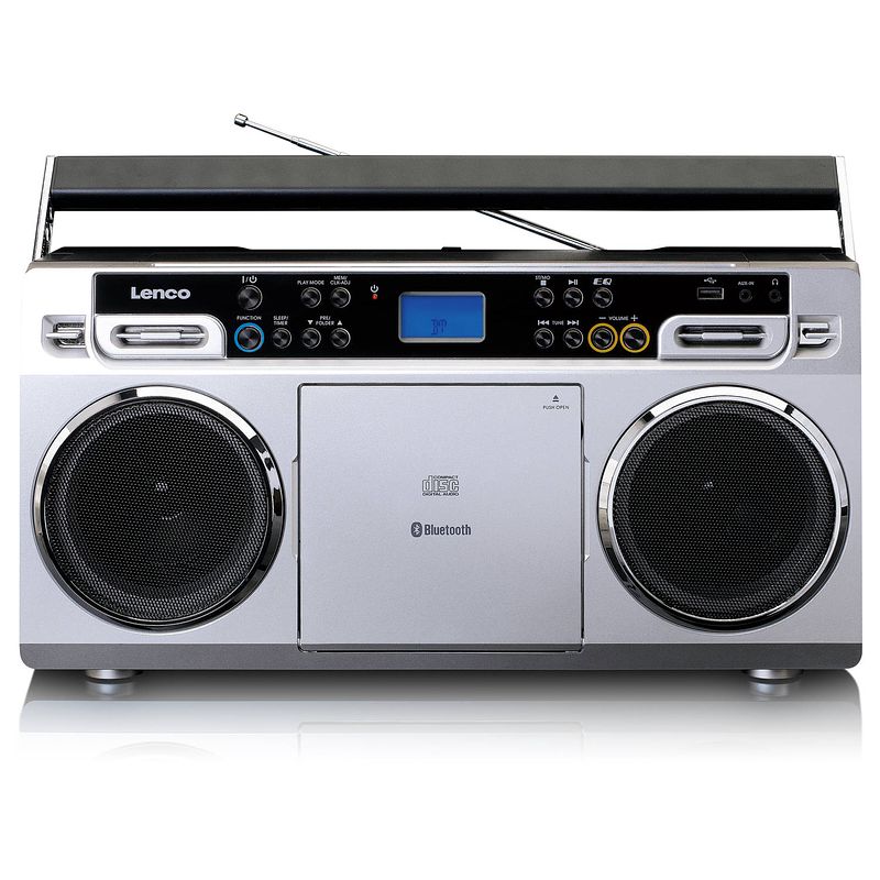 Foto van Draagbare radio cd speler met bluetooth en usb lenco scd-580si zwart-zilver