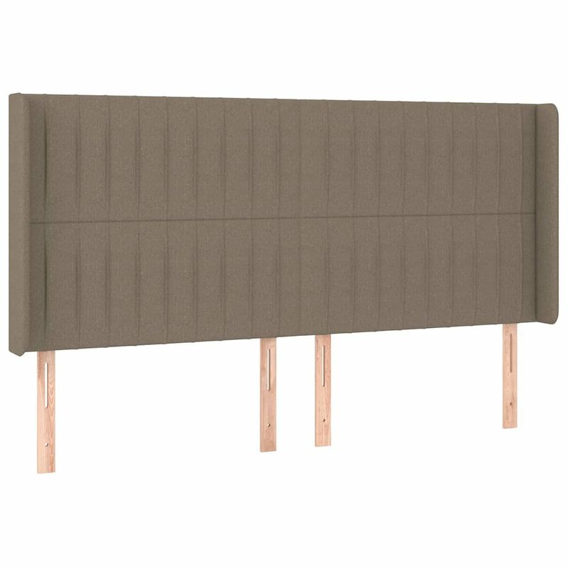 Foto van Vidaxl hoofdbord met randen 183x16x118/128 cm stof taupe