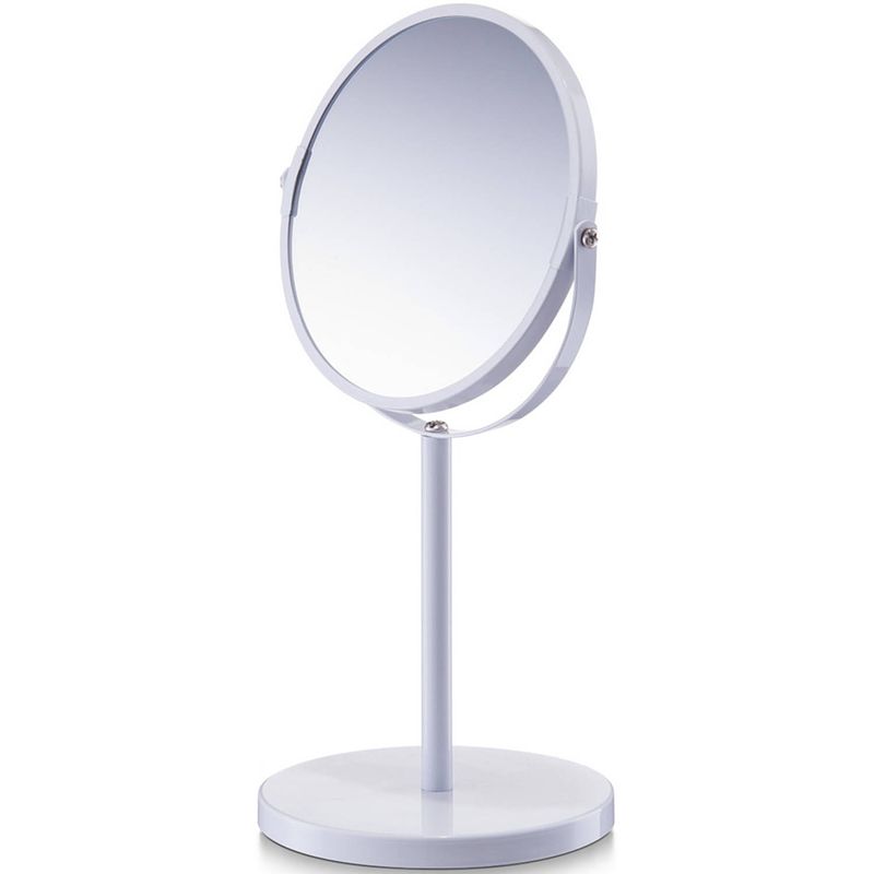 Foto van Witte make-up spiegel rond vergrotend 15 x 26 cm - make-up spiegeltjes