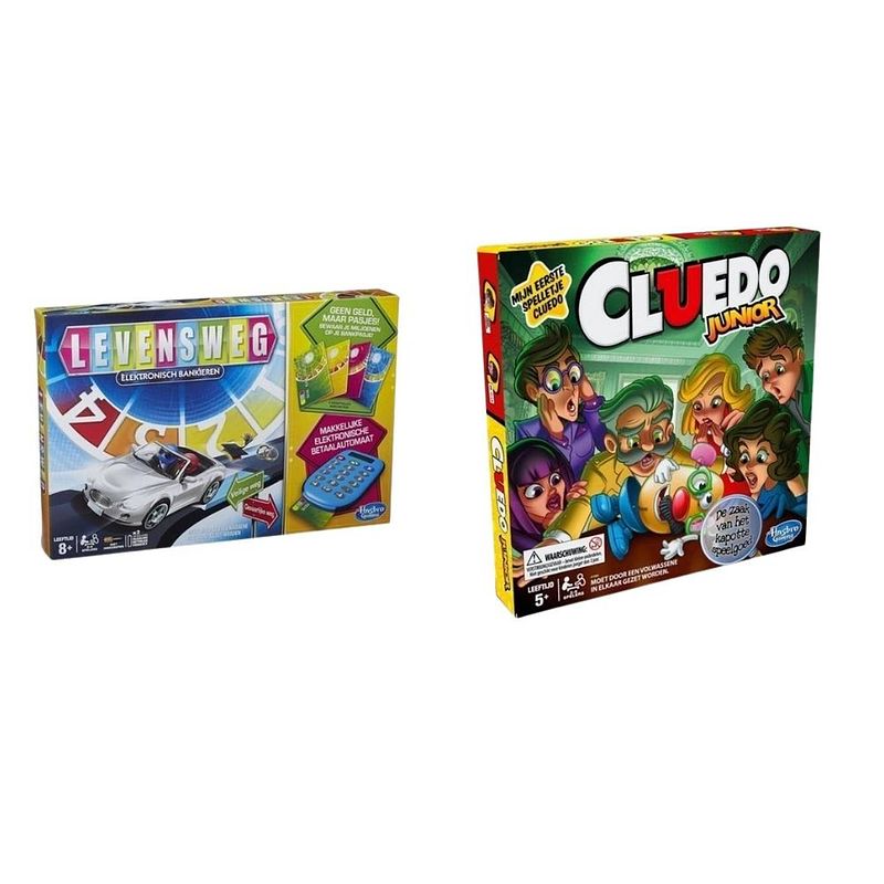 Foto van Spellenbundel - 2 stuks - levensweg elektronisch bankieren & cluedo junior