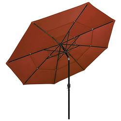 Foto van The living store parasol - 3-laags - terracotta - 350x260 cm - uv-beschermend