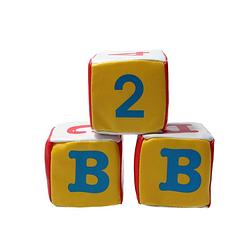 Foto van Banzaa zachte letter en cijfer kubus voor baby's met rammel geluid set 3 stuks