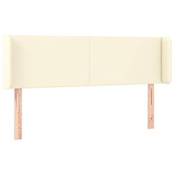 Foto van The living store hoofdeind classic - bedaccessoires - 147 x 16 x 78/88 cm - crème kunstleer