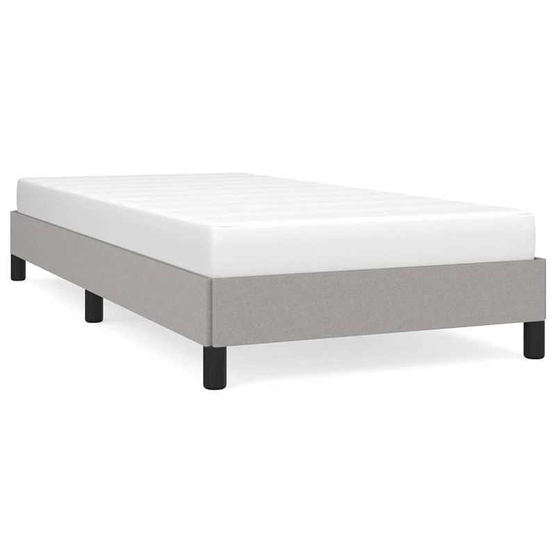 Foto van The living store bedframe - lichtgrijs - 203 x 103 x 25 cm - stof en multiplex