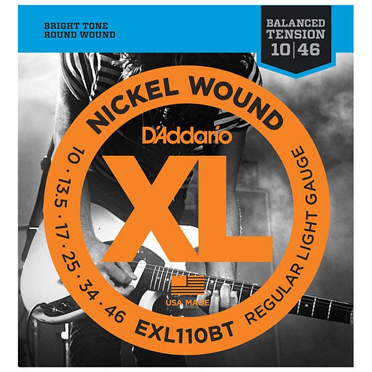 Foto van D'saddario exl110bt balanced tension regular light 10-46