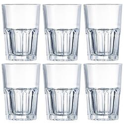 Foto van 6x drinkglazen/waterglazen transparant 400 ml - limonade/sap glas 6 stuks