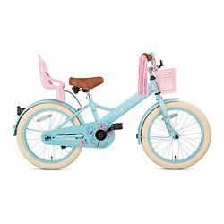 Foto van Supersuper meisjesfiets little miss 18 inch 28 cm meisjes terugtraprem turquoise