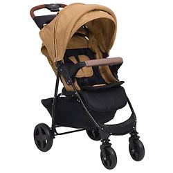 Foto van Vidaxl kinderwagen 2-in-1 staal taupe