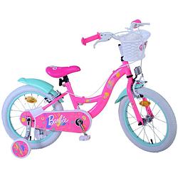 Foto van Barbie kinderfiets - meisjes - 16 inch - roze - twee handremmen