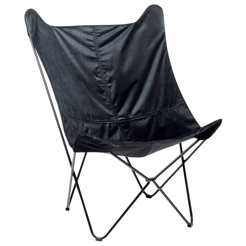 Foto van Beliani nybro - fauteuil-zwart-fluweel