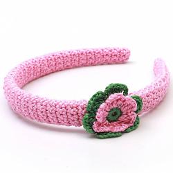 Foto van Naturezoo haarband bloem roze/groen