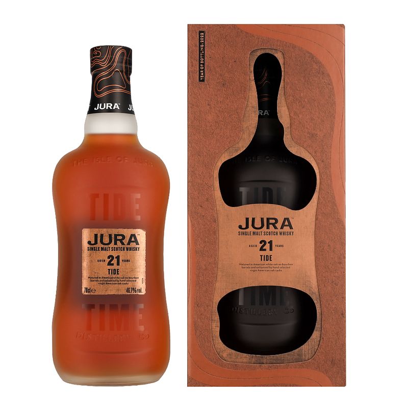 Foto van Isle of jura 21 years tide and time 70cl whisky + giftbox